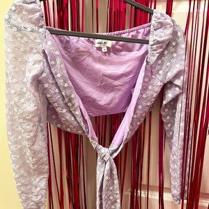 superdown floral cropped blouse